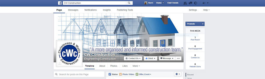CW Construction Facebook Page Ad Advantage manages CW Construction's Business Page, effectively promoting their building business through interesting posts.
