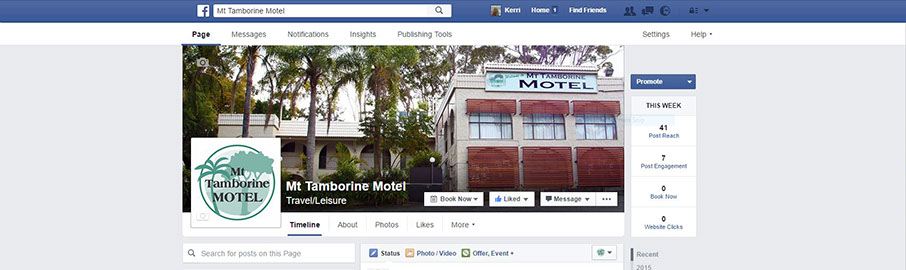 Mt Tamborine Motel Facebook Page Ad Advantage manages Mt Tamborine Motel's Business Page effectively promoting their motel service through interesting & engaging posts.