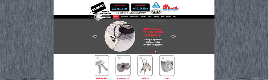 Blacks Locksmith WebSite Ad Advantage created Blacks Locksmith 33 page website, effectively promoting and managing their digital and printed marketing media.