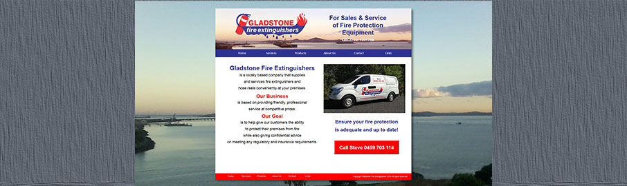 Gladstone Fire Extinguishers WebSite Ad Advantage created Gladstone Fire Extinguishers 6 page website, effectively promoting and managing their digital and printed marketing media.