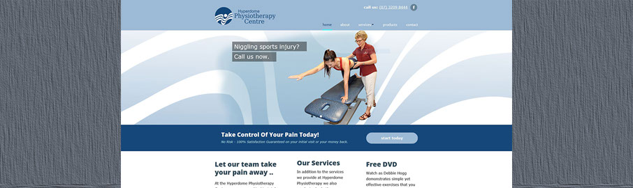 Hyperdome Physiotherapy WebSite Ad Advantage created Hyperdome Physiotherapy 14 page website, effectively promoting and managing their digital and printed marketing media.