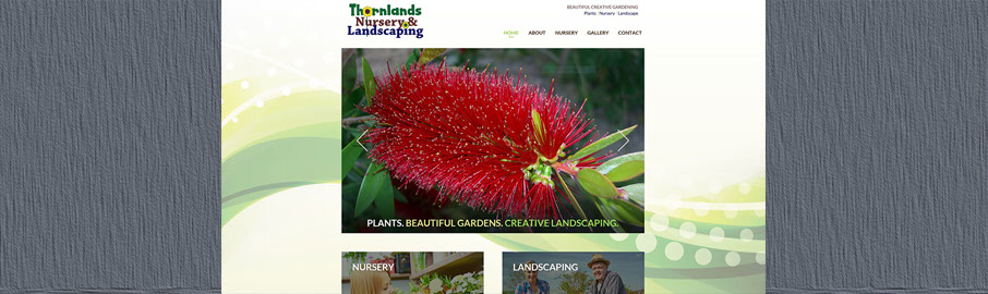 Thornlands Nursery WebSite Layout Ad Advantage created a 5 page website layout for Thornlands Nursery including exciting interactive widget elements of design.