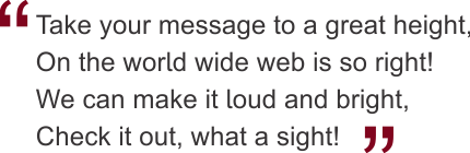 Ad Advantage can take your message to a great height with a simple but effective website design!